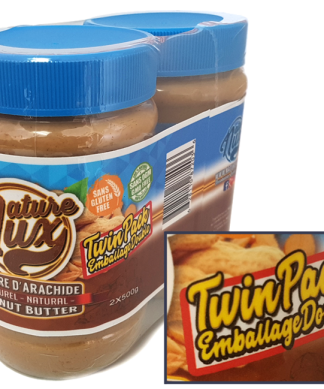 Creamy Peanut Butter 100% natural by Nature Nux, Twin Pack of 500g