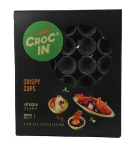 Croc In Edible Black Cup - Mini Pastry Party Cups - Premium Edible Container for Appetizers and Tapas image