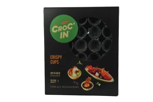 Croc In Edible Black Cup - Mini Pastry Party Cups - Premium Edible Container for Appetizers and Tapas image