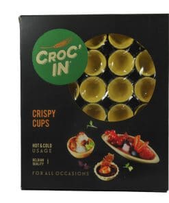 Croc In Edible Gold Cup - Mini Pastry Party Cups - Premium Edible Container for Appetizers and Tapas image