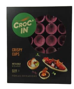 Croc In Edible Purple Cup - Mini Pastry Party Cups - Premium Edible Container for Appetizers and Tapas image