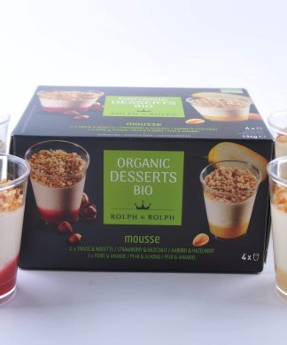 Mini Belgian Fruits Dessert by Rolph & Rolph - 4 pack Frozen - 4 Mini Desserts: Strawberry Nuts Pears Almonds image